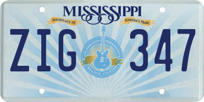 MS license plate ZIG347