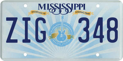 MS license plate ZIG348