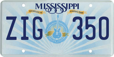 MS license plate ZIG350