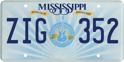 MS license plate ZIG352