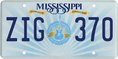 MS license plate ZIG370