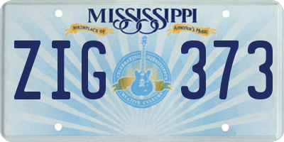 MS license plate ZIG373