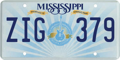 MS license plate ZIG379