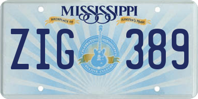 MS license plate ZIG389