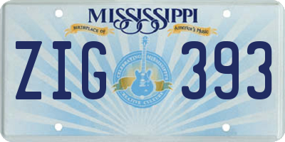 MS license plate ZIG393