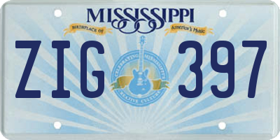 MS license plate ZIG397