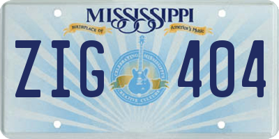 MS license plate ZIG404