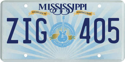 MS license plate ZIG405