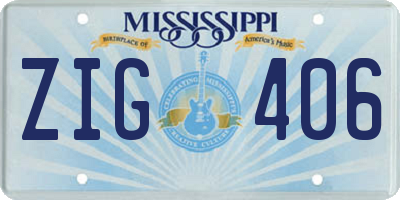 MS license plate ZIG406