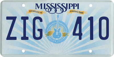 MS license plate ZIG410