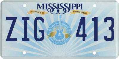 MS license plate ZIG413