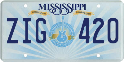 MS license plate ZIG420