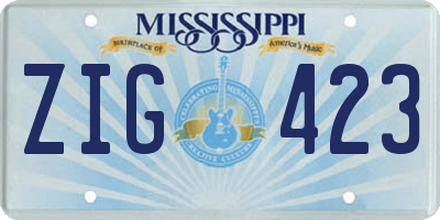 MS license plate ZIG423