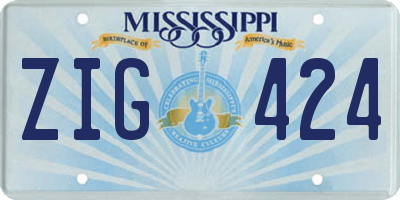 MS license plate ZIG424