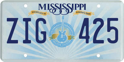 MS license plate ZIG425