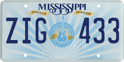 MS license plate ZIG433