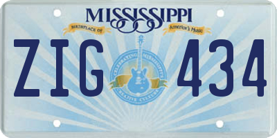 MS license plate ZIG434