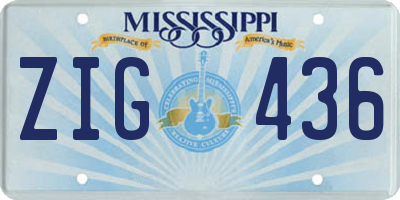 MS license plate ZIG436