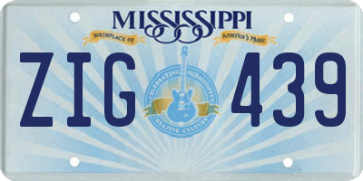 MS license plate ZIG439