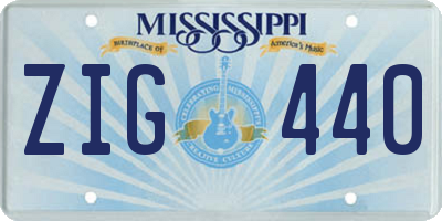 MS license plate ZIG440