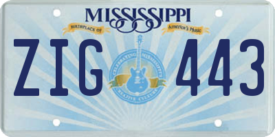 MS license plate ZIG443