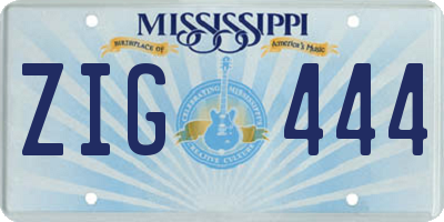 MS license plate ZIG444