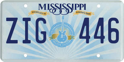 MS license plate ZIG446