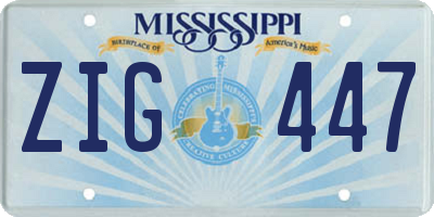 MS license plate ZIG447