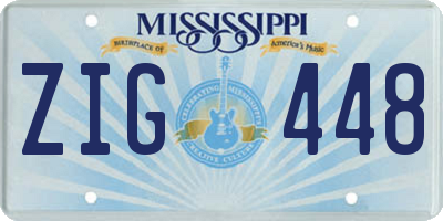 MS license plate ZIG448