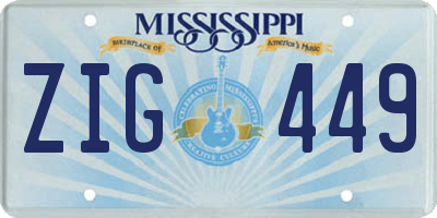 MS license plate ZIG449