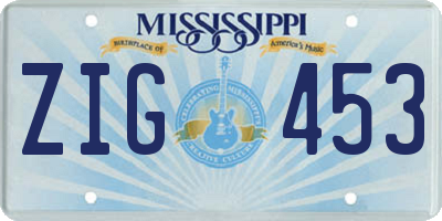 MS license plate ZIG453