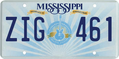 MS license plate ZIG461