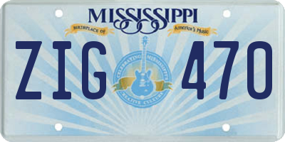 MS license plate ZIG470
