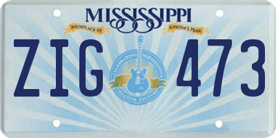 MS license plate ZIG473