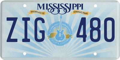 MS license plate ZIG480