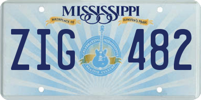MS license plate ZIG482