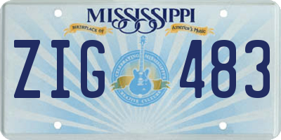 MS license plate ZIG483