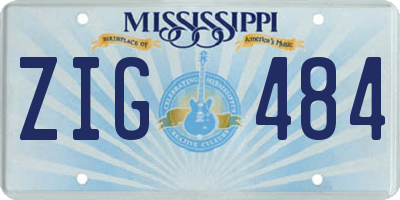 MS license plate ZIG484
