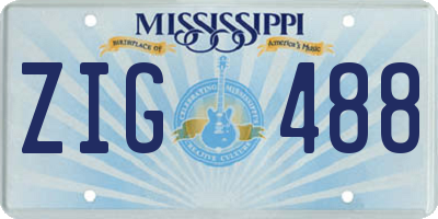 MS license plate ZIG488