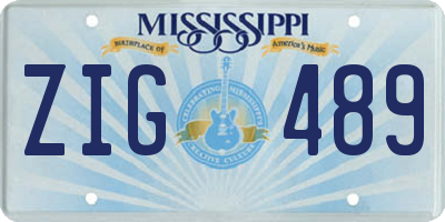 MS license plate ZIG489