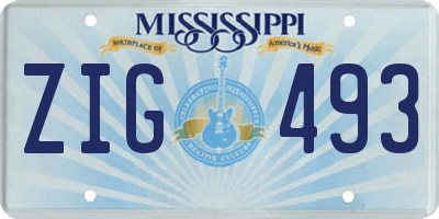 MS license plate ZIG493