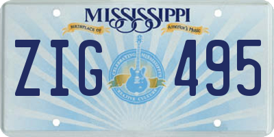 MS license plate ZIG495