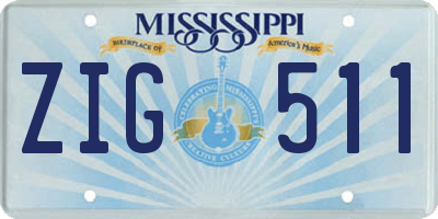 MS license plate ZIG511