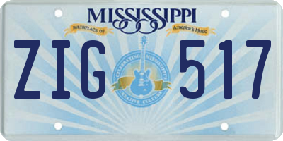 MS license plate ZIG517