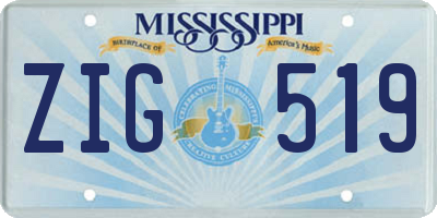 MS license plate ZIG519