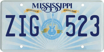 MS license plate ZIG523