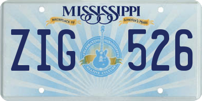 MS license plate ZIG526