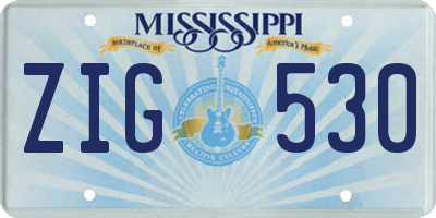 MS license plate ZIG530