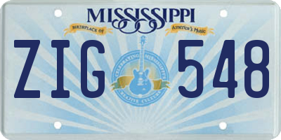 MS license plate ZIG548
