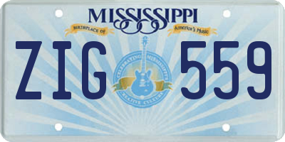 MS license plate ZIG559